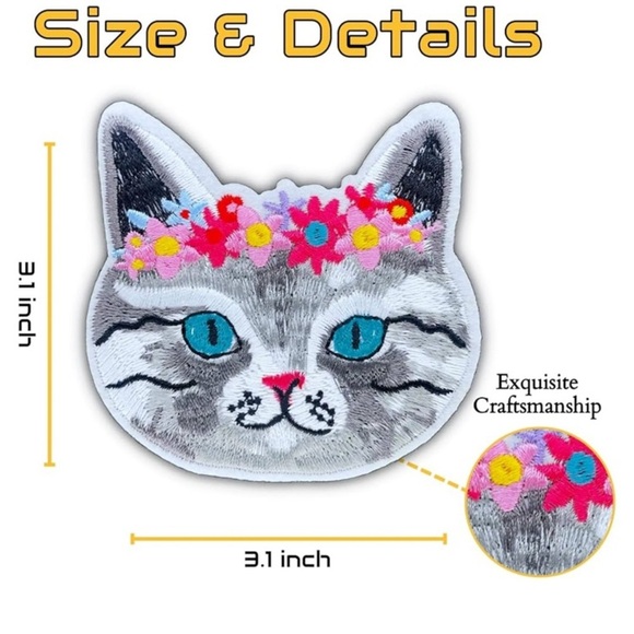 New! Any 2/$10 Cat Iron On Patch - Picture 6 of 12